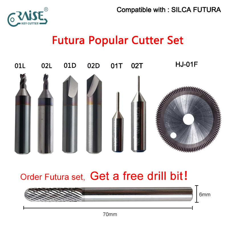 FUTURA Popular Cutter set compatible with SILCA FUTURA Key Cutting Machine