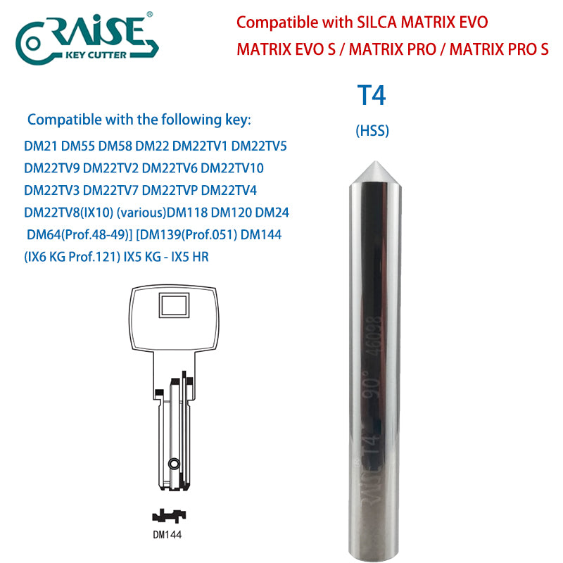 RAISE Cutter F4W T4 Compatible with SILCA F4 T4 SILCA MATRIX Key Cutting Machine