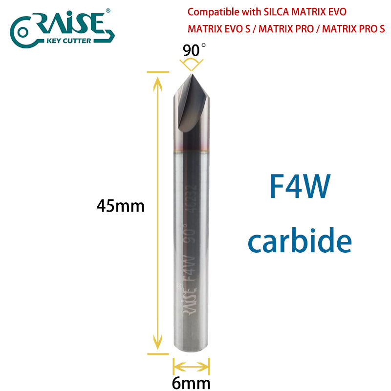 RAISE Carbide Cutter F4W T4W Compatible with SILCA F4 T4 SILCA MATRIX Key Cutting Machine