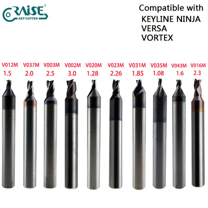 End Milling Cutter V012 V037 V003 V002 V020 V023 V031 V035 V043 V016 Compatible with Keyline NINJA VERSA VORTEX Key Cutting Machine