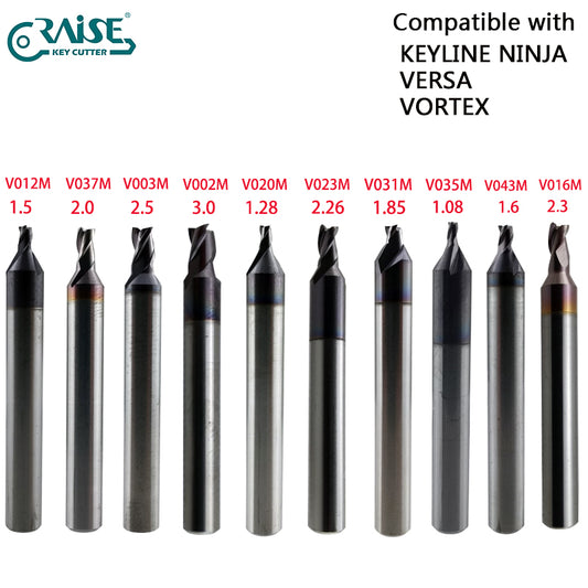 End Milling Cutter V012 V037 V003 V002 V020 V023 V031 V035 V043 V016 Compatible with Keyline NINJA VERSA VORTEX Key Cutting Machine