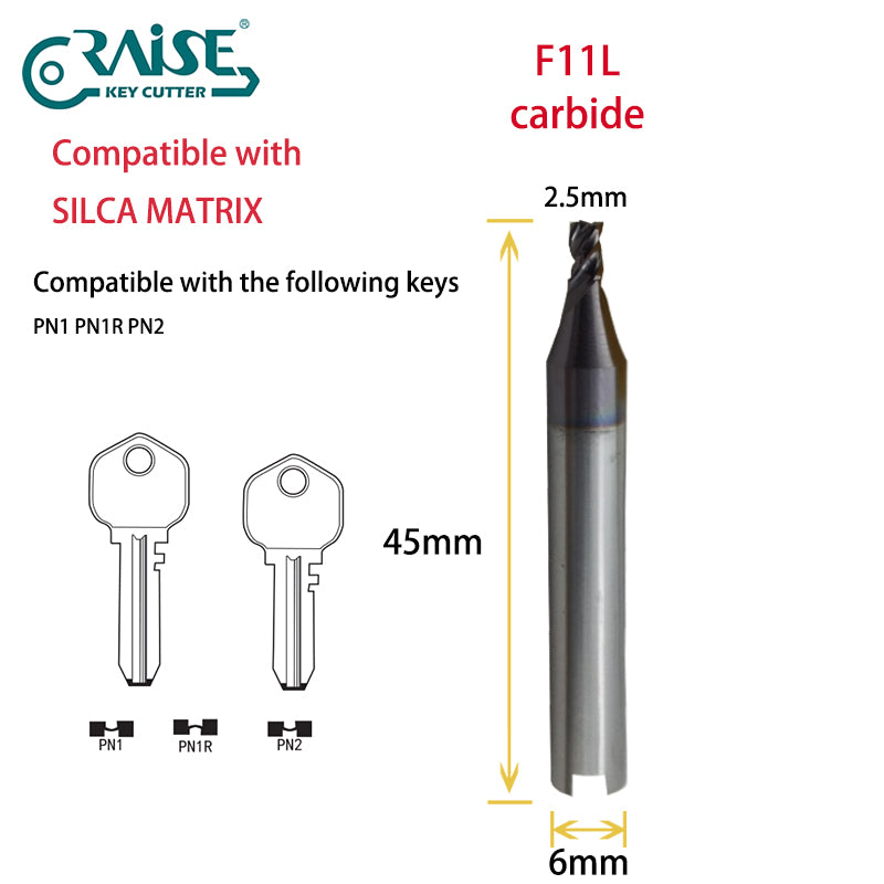 RAISE Cutter F11L T11L Compatible with SILCA MATRIX Key Cutting Machine