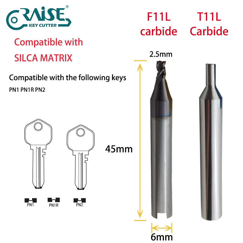 RAISE Cutter F11L T11L Compatible with SILCA MATRIX Key Cutting Machine