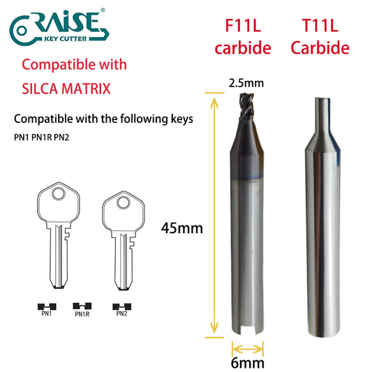RAISE Cutter F11L T11L Compatible with SILCA MATRIX Key Cutting Machine