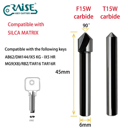 RAISE Carbide Cutter F15W T15W Compatible with SILCA Matrix Key Cutting Machines