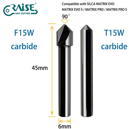 RAISE Carbide Cutter F15W T15W Compatible with SILCA Matrix Key Cutting Machines