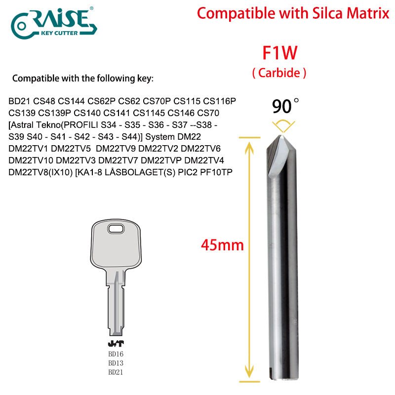 RAISE Cutter F1W T1 Compatible WIth SILCA F1 T1 SILCA MATRIX Key Cutting Machine