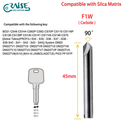 RAISE Cutter F1W T1 Compatible WIth SILCA F1 T1 SILCA MATRIX Key Cutting Machine