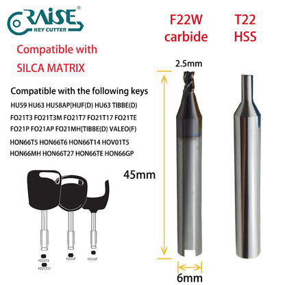RAISE Cutter F22W T22 Compatible with SILCA F22 T22 SILCA MATRIX Key Cutting Machine