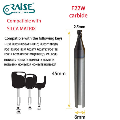 RAISE Cutter F22W T22 Compatible with SILCA F22 T22 SILCA MATRIX Key Cutting Machine
