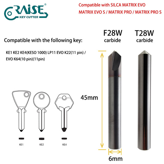 RAISE Cutter F28W T28W Compatible with SILCA F28 T28 SILCA MATRIX Key Cutting Machine