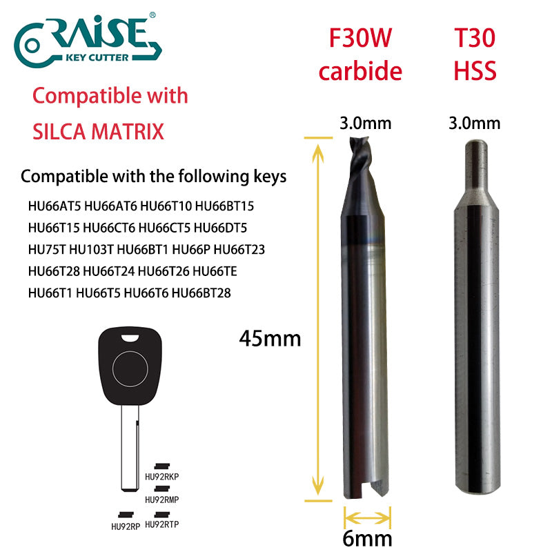 RAISE Cutter F30W T30 Compatible with SILCA F30 T30 SILCA MATRIX Key Cutting Machine