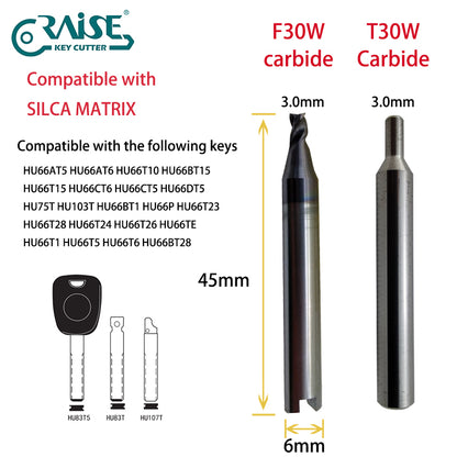 RAISE Carbide Cutter F30W T30W Compatible with SILCA Matrix Key Cutting Machines