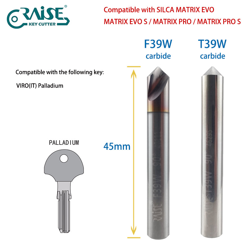RAISE Milling Cutter F39W T39W Compatible With SILCA F39 T39 SILCA Matrix Key Duplicating Machine
