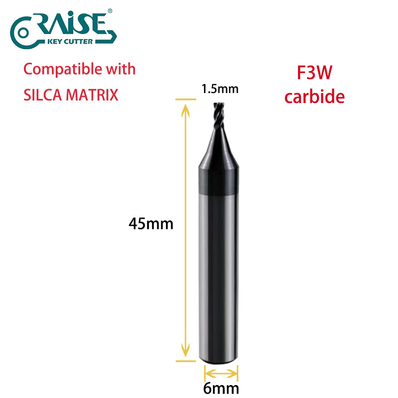 RAISE Carbide Cutter 1.5mm F3W T3W Compatible with SILCA MATRIX Key Cutting Machines
