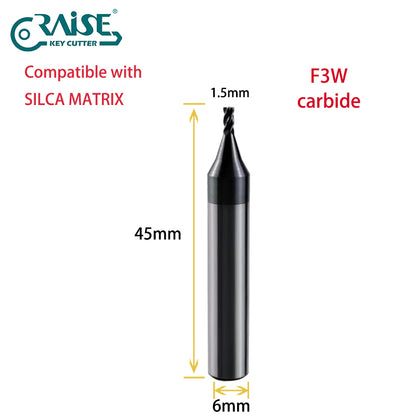 RAISE Carbide Cutter 1.5mm F3W T3W Compatible with SILCA MATRIX Key Cutting Machines