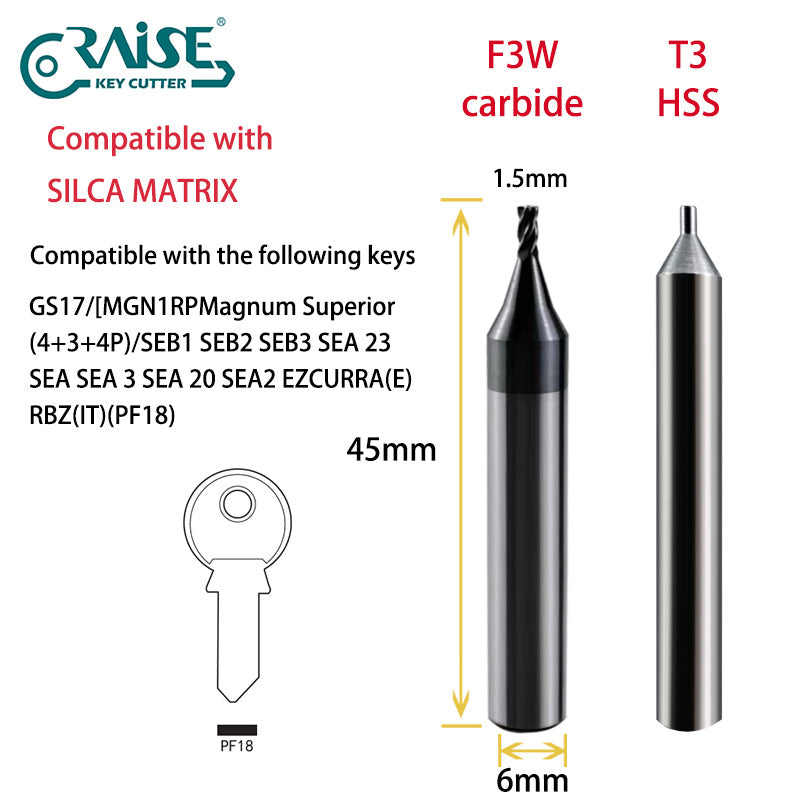 RAISE Cutter F3W T3 Compatible with SILCA F3 T3 SILCA MATRIX Key Cutting Machine
