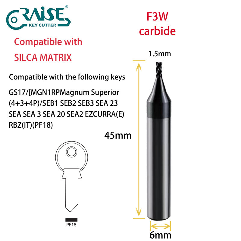 RAISE Cutter F3W T3 Compatible with SILCA F3 T3 SILCA MATRIX Key Cutting Machine