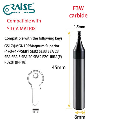 RAISE Cutter F3W T3 Compatible with SILCA F3 T3 SILCA MATRIX Key Cutting Machine