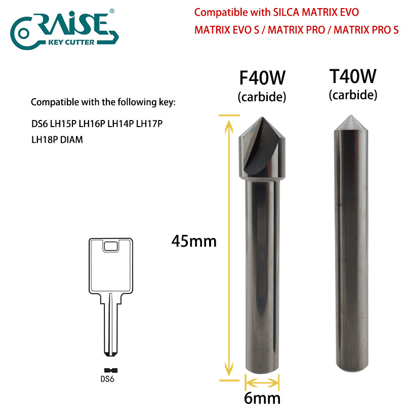 RAISE Cutter F40W T40W compatible with SILCA MATRIX Key Cutting Machine