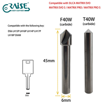 RAISE Cutter F40W T40W compatible with SILCA MATRIX Key Cutting Machine