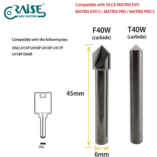 RAISE Cutter F40W T40W compatible with SILCA MATRIX Key Cutting Machine