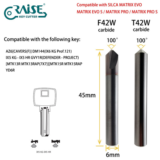 RAISE Cutter F42W T42W compatible with SILCA F42 T42 SILCA MATRIX Key Cutting Machine