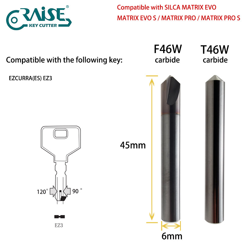 RAISE Cutter F46W T46W Compatible with SILCA F46 T46 SILCA MATRIX Key Cutting Machine