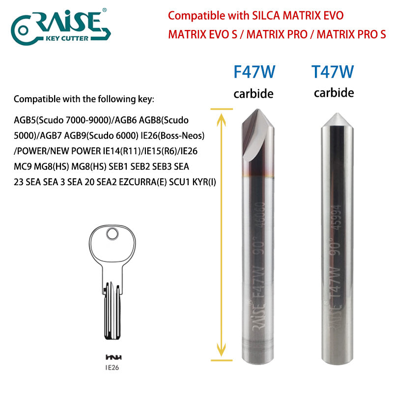 RAISE Cutter F47W T47W Compatible with SILCA F47 T47 SILCA MATRIX Key Machine