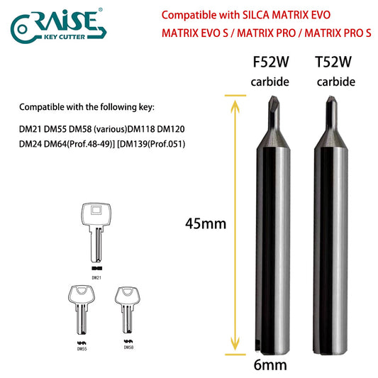 RAISE Cutter F52W T52W Compatible with SILCA F52 T52 SILCA MATRIX Key Cutting Machine