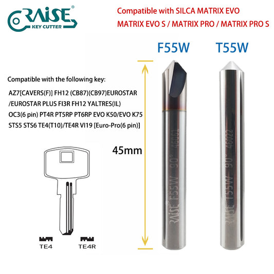 RAISE Cutter F55W T55W Compatible with SILCA F55 T55 SILCA MATRIX Key Machine