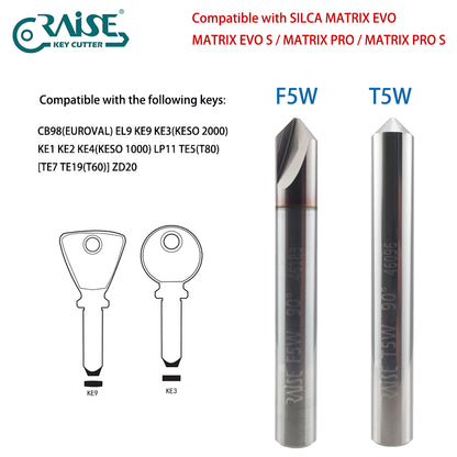 RAISE Carbide Cutter F5W T5W Compatible with SILCA F5 T5 SILCA MATRIX Key Cutting Machine