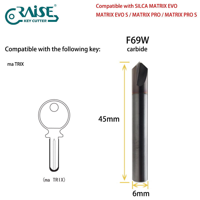 RAISE Cutter F69W T69W Compatible with SILCA F69 T69 Key Cutting Machine