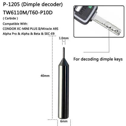 1.5mm 2.0mm 2.5mm Cutter and Probe for Miralce A7 A9 SEC-E9 Condor Alpha Beta