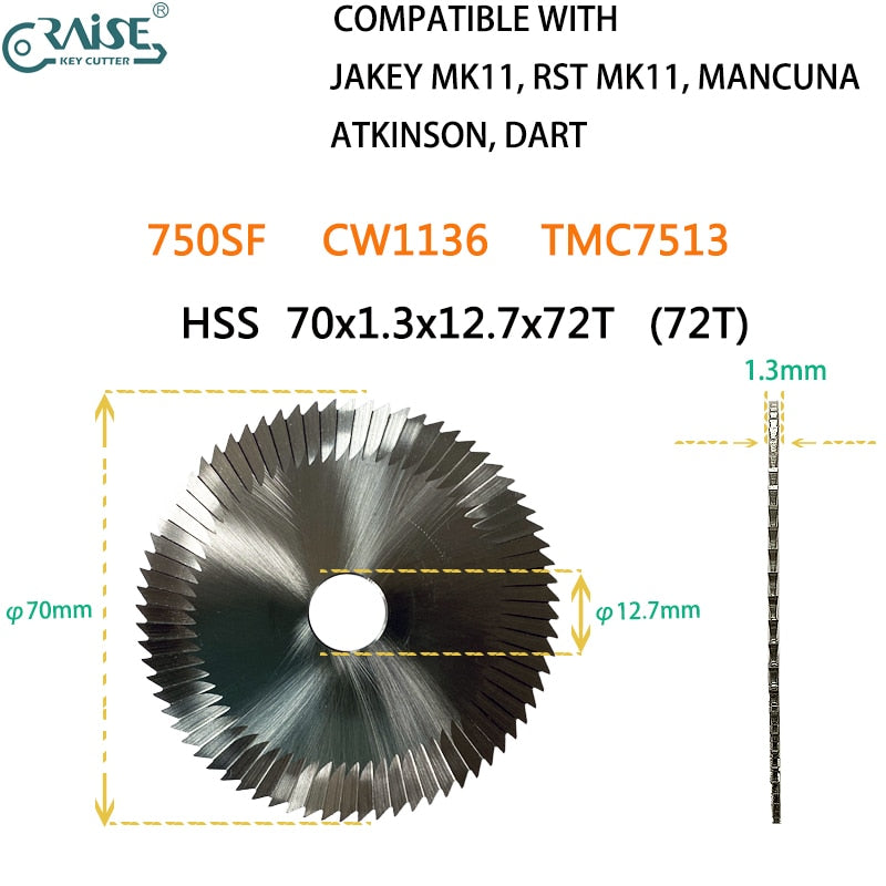 Side face milling cutter 70x1.3x12.7