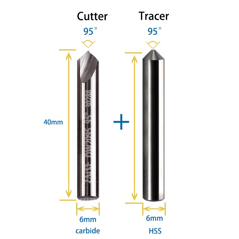 Carbide Dimple Cutter 90° 95° 100° 105° for Manual Laser Key Duplicators