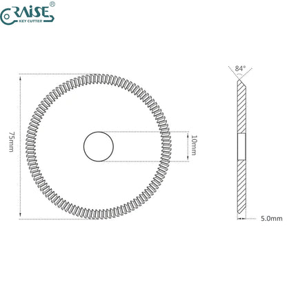 JET 75MC Cutter 75x5x10 Compatible with JET 7080 7090 Key Duplicating Machine