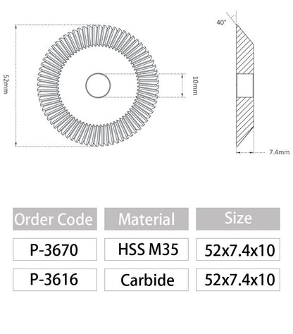 Cutter Wheel 52x7.4x10 Compatible with 3D Elite Key Copy Machine