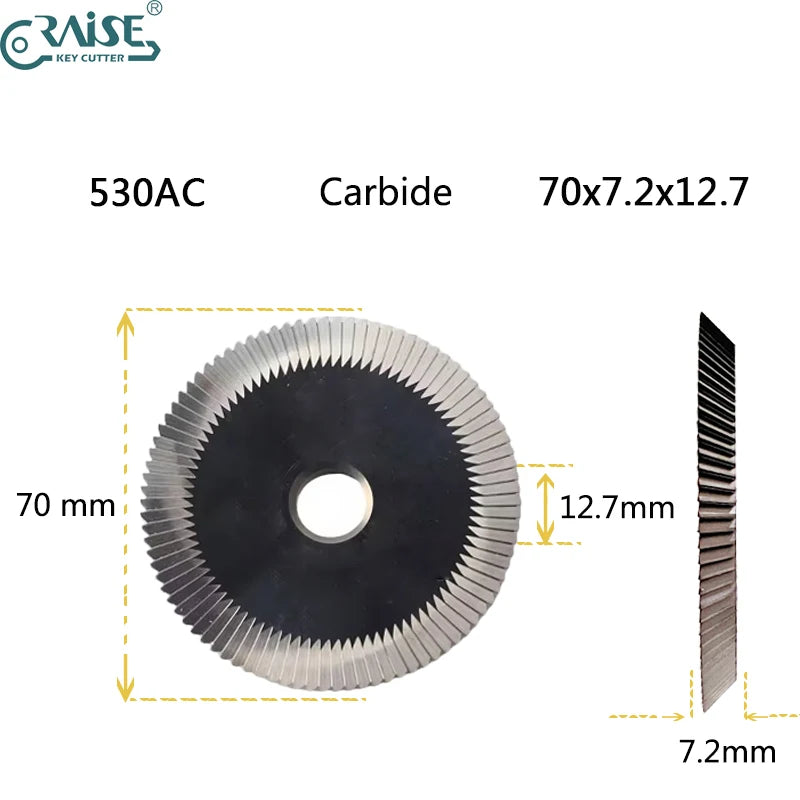 Key Milling Cutter 70x7.2x12.7 Compatible with East of wu +-X÷ 530A  Key Copy Machine