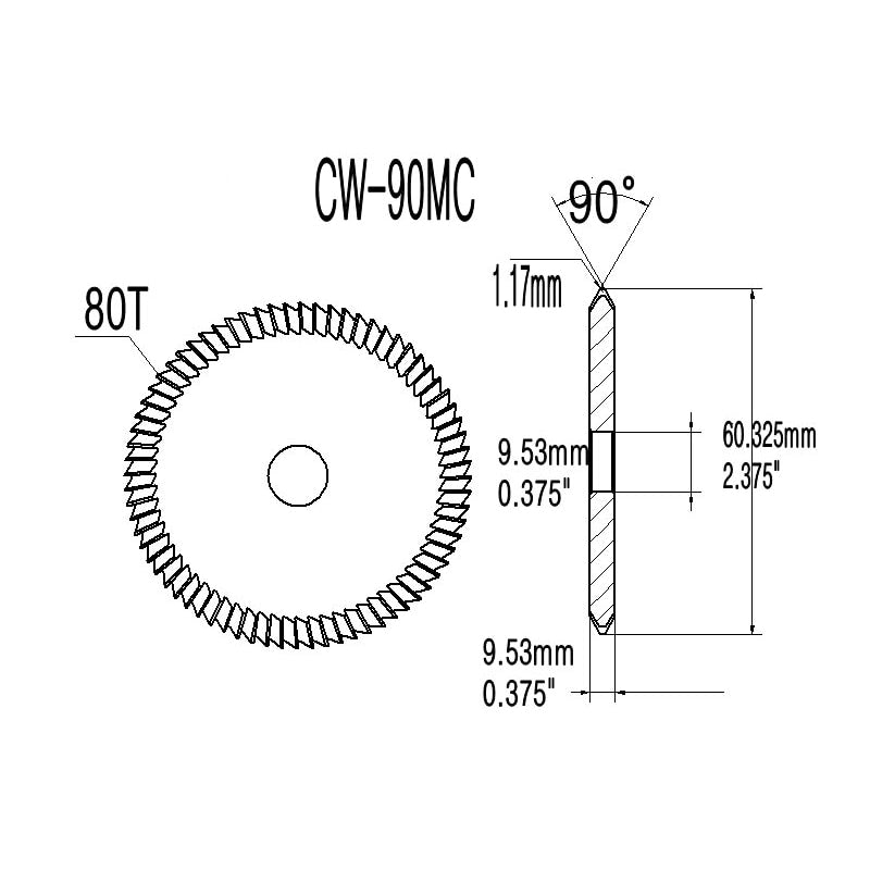 CW-90MC Cutter Wheel for Interchangeable Core Compatible with HPC Blitz machines