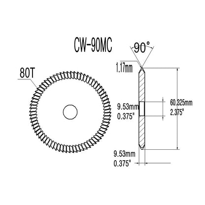 CW-90MC Cutter Wheel for Interchangeable Core Compatible with HPC Blitz machines