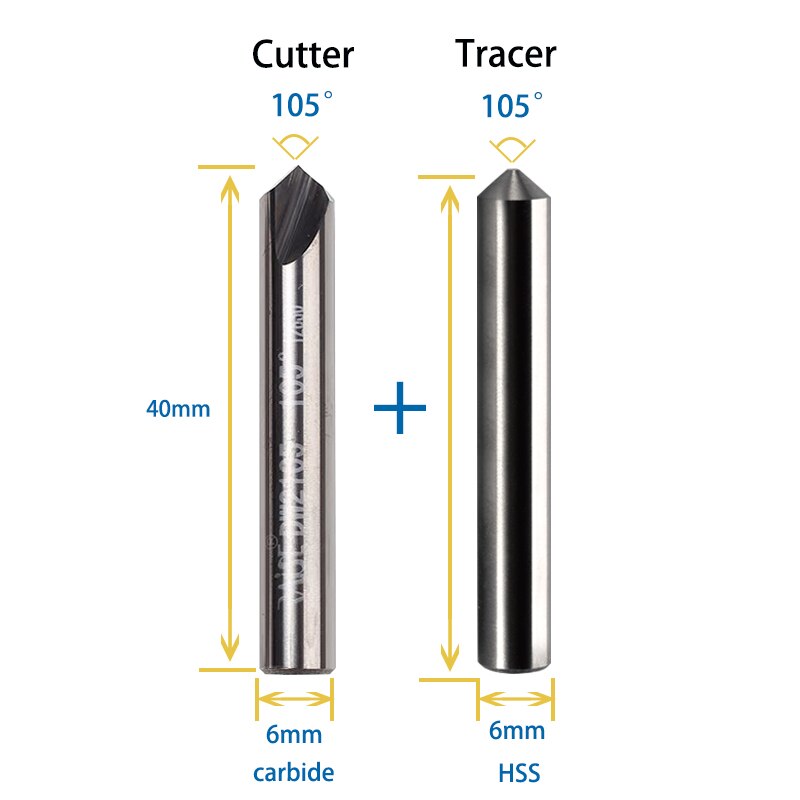 Carbide Dimple Cutter 90° 95° 100° 105° for Manual Laser Key Duplicators