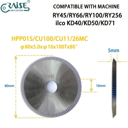 RYTAN RY45 ILCO KD40 Ry10030 Keyline Easy Cutter Wheel CU100 CU11 26MC 80x5x16 Aftermarket