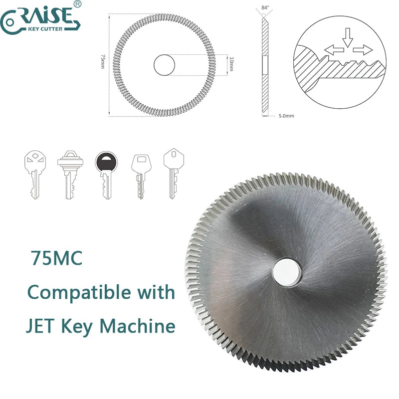 JET 75MC Cutter 75x5x10 Compatible with JET 7080 7090 Key Duplicating Machine