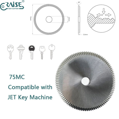 JET 75MC Cutter 75x5x10 Compatible with JET 7080 7090 Key Duplicating Machine