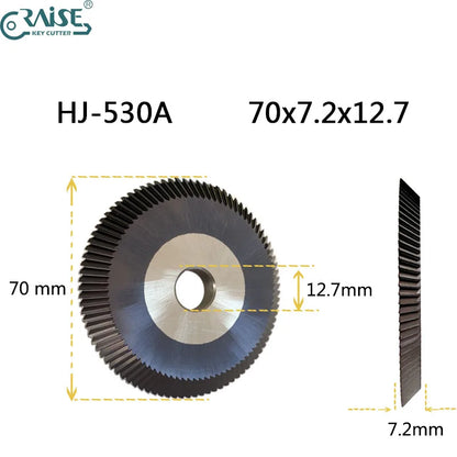 Key Milling Cutter 70x7.2x12.7 Compatible with East of wu +-X÷ 530A  Key Copy Machine