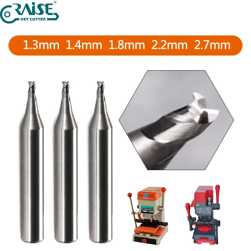 Key Cutter 1.3mm 1.4mm 1.8mm 2.2mm 2.7mm Milling Cutter For Vertical Key Cutting Machine WENXING DEFU