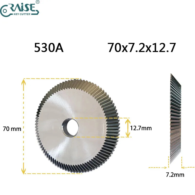 Key Milling Cutter 70x7.2x12.7 Compatible with East of wu +-X÷ 530A  Key Copy Machine