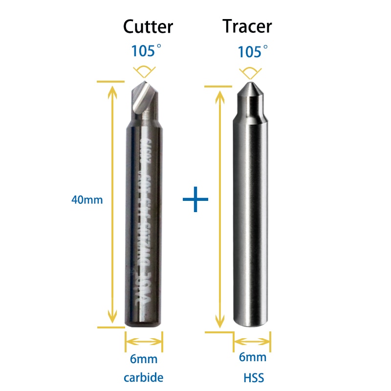 Carbide Dimple Cutter 90° 95° 100° 105° for Manual Laser Key Duplicators