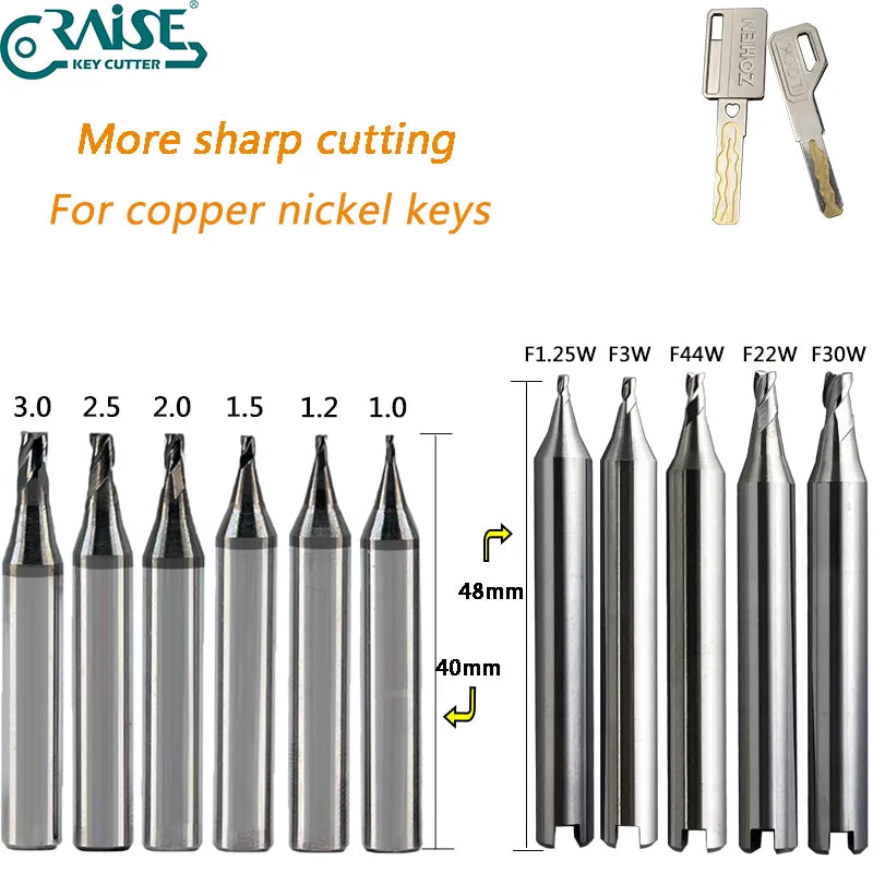 Key Cutter Carbide Milling Cutters to Cut Nickel Copper keys on SILCA ...